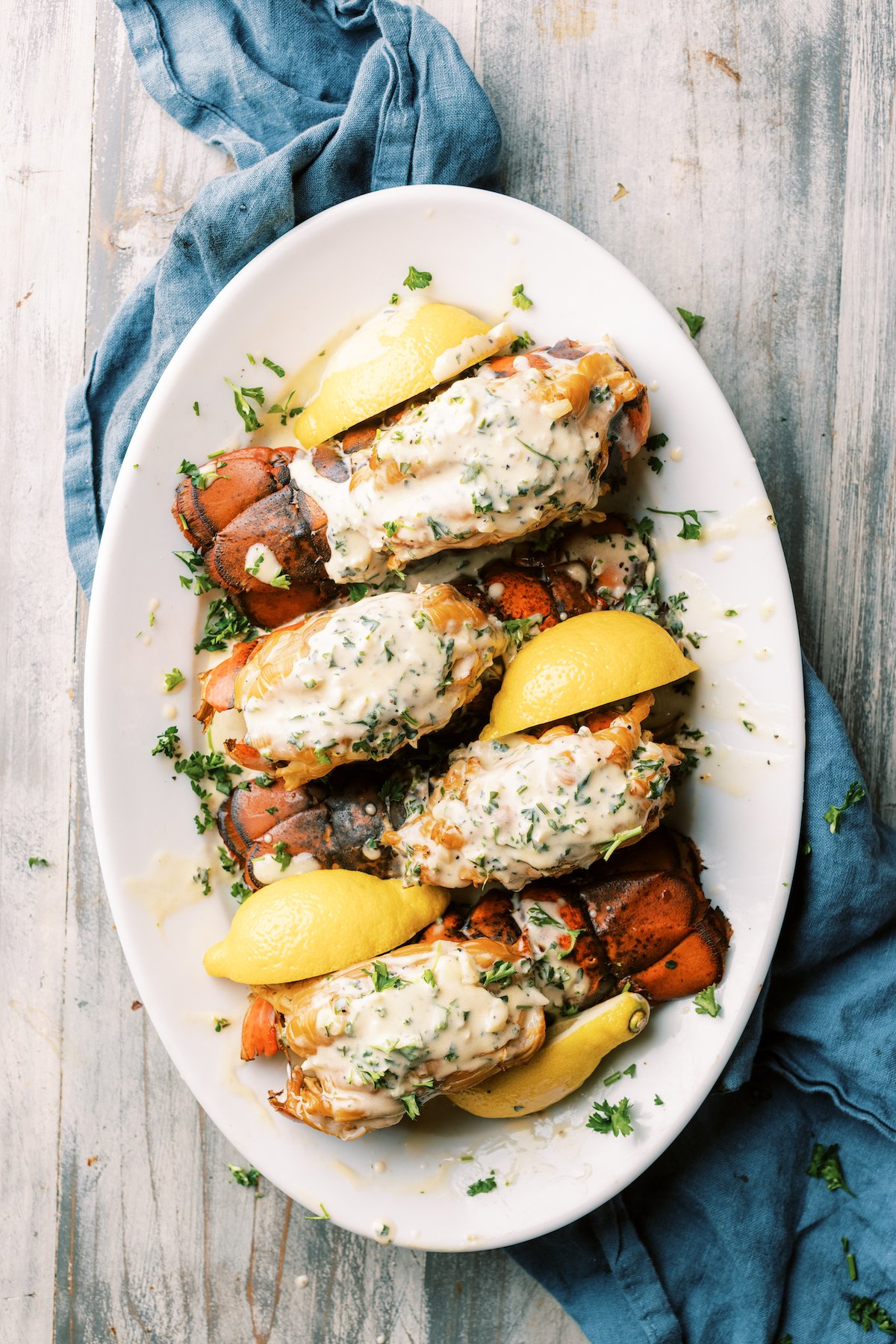 Smoked Maine Lobster With Garlic Butter Cream Sauce